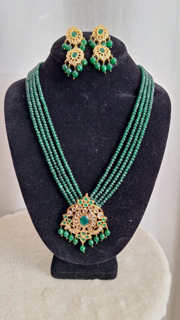 Polki Rani Haar in Red Onyx Beads and Stones Premium Quality Gold Plated