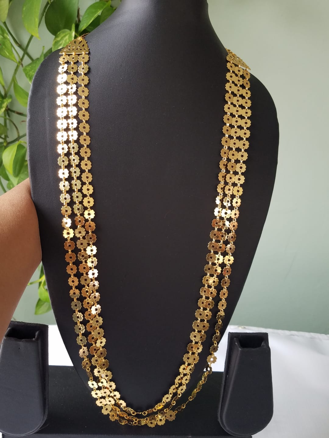 3 lines Chamki Har Gold Plated in Premium Quality