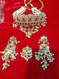 Amritsari Jadau Navratan Choker Set with Earrings