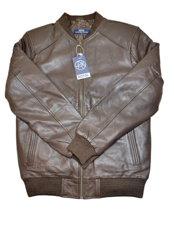 Royal 100% Genuine Leather Jacket for Unisex with 4 Pockets - Image 3