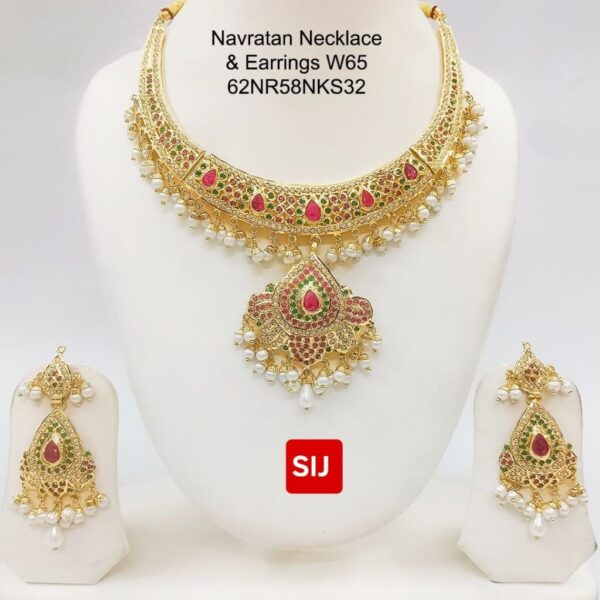 Amritsari Jadau Necklace Set  Premium Quality with 22ct Gold Plated